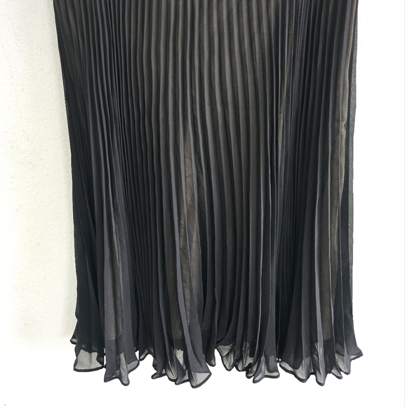 Coldwater Creek Dress Women Sz 10 Black Sleeveless Pleated Fit & Flare Cocktail - Picture 5 of 13